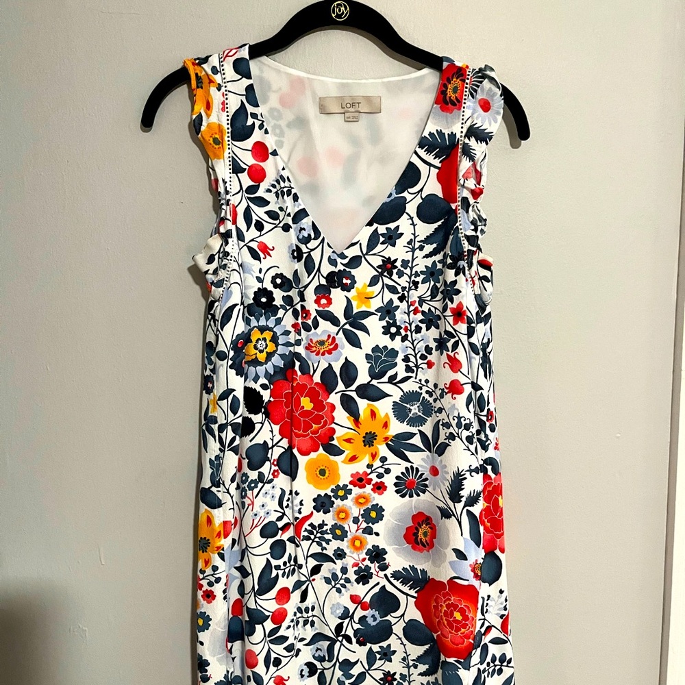 Loft XXS lined floral print dress